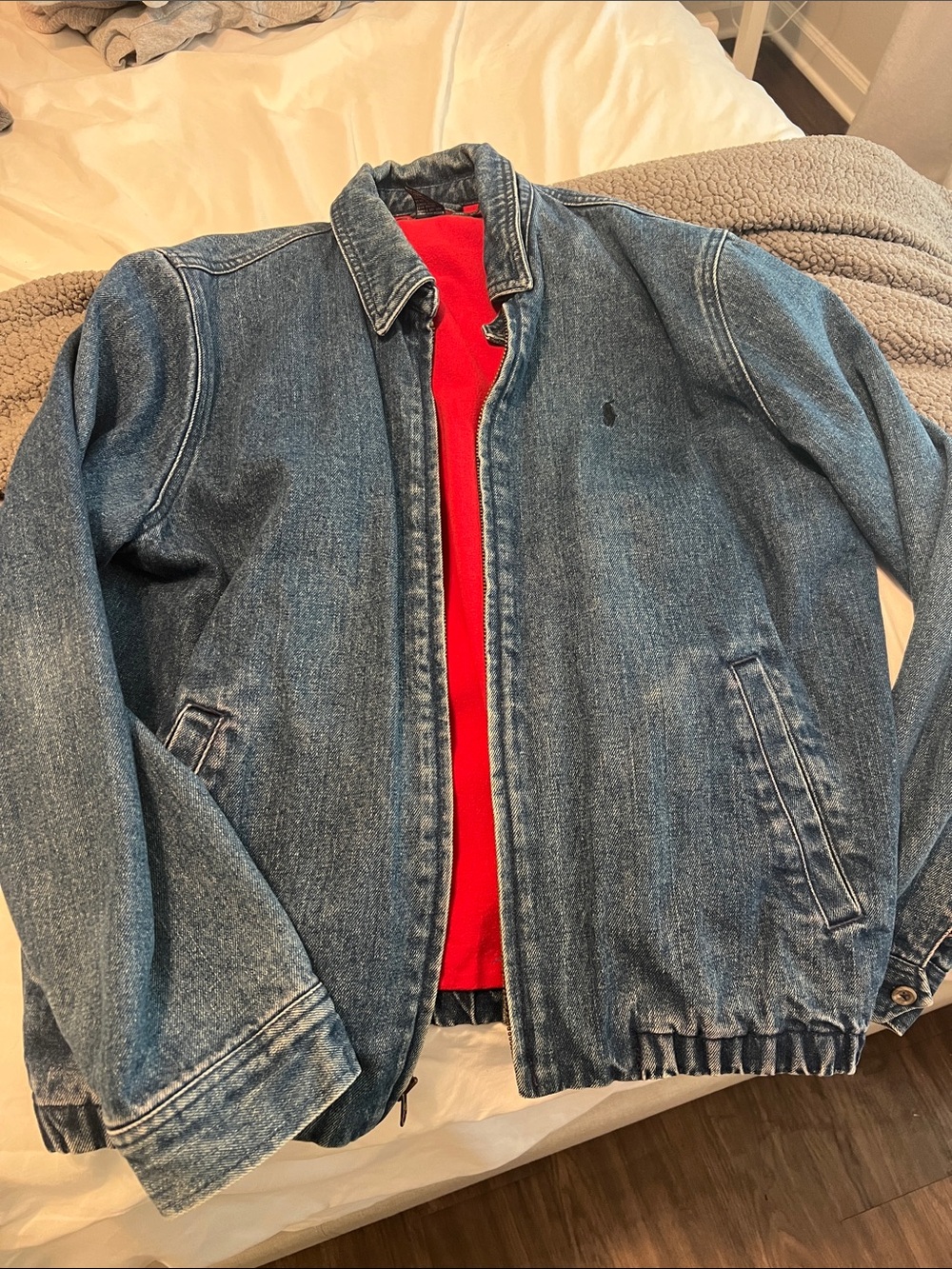 Polo by Ralph Lauren Blue Denim Jacket with Red Lining